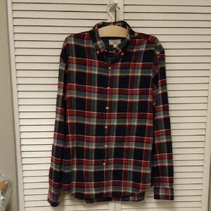Wallace And Barnes Red and Blue Wool Blend Plai Shirt